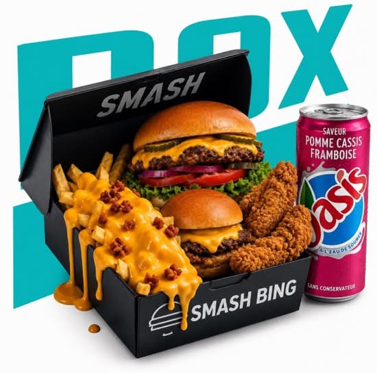 Mega Smash Box : burgers, frites, tenders et boisson